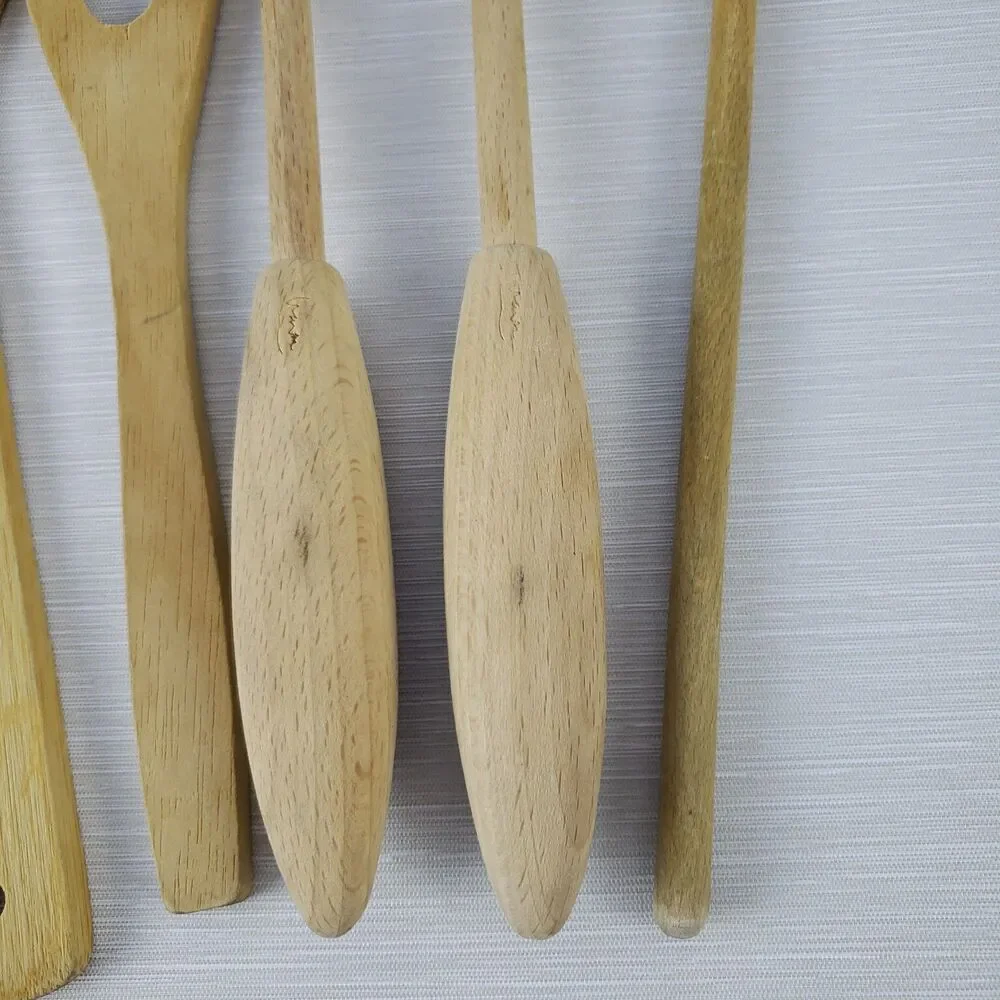 Wood Cooking Utensils Spoon Fork Chopper Spatula 5 Pcs Lot